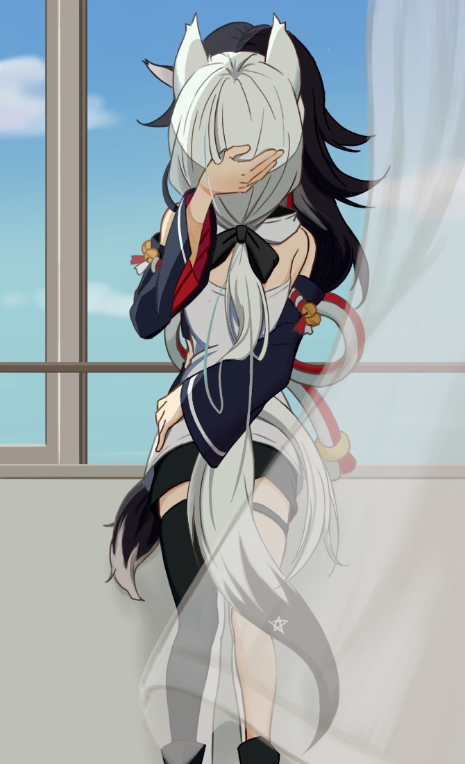shirakami fubuki and ookami mio (hololive) drawn by yoshino_kagami