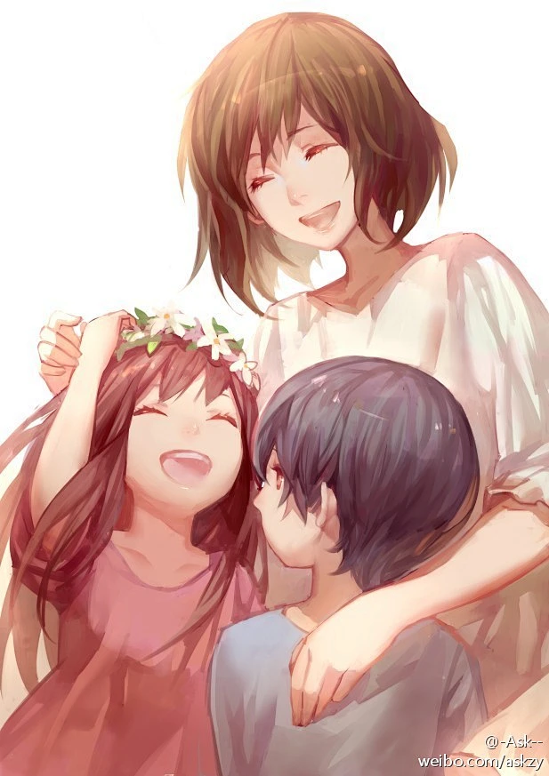 yuki, hana, and ame (ookami kodomo no ame to yuki) drawn by ask_(askzy)