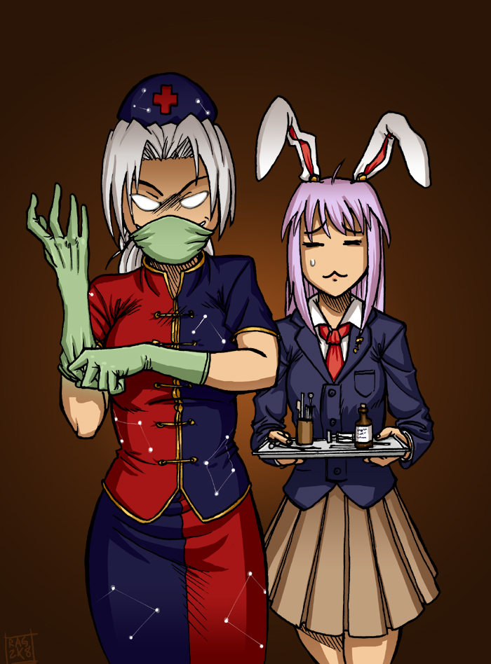 reisen udongein inaba and yagokoro eirin (touhou) drawn by spidu