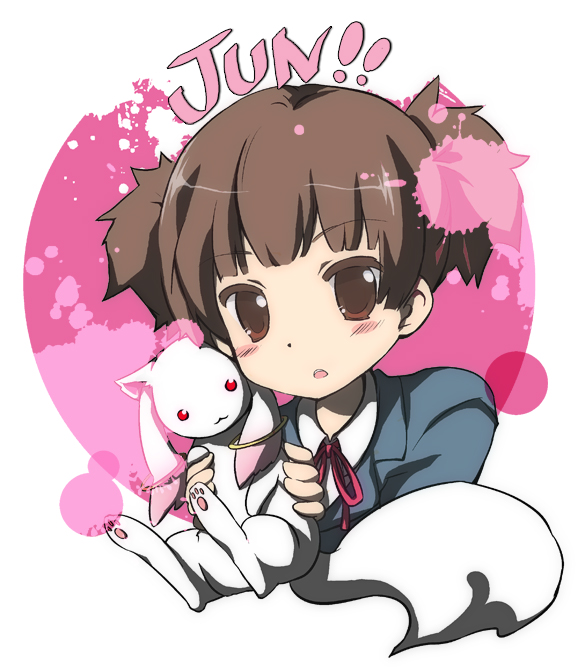 kyubey and suzuki jun (mahou shoujo madoka magica and 1 more) drawn by haruna_mahiru