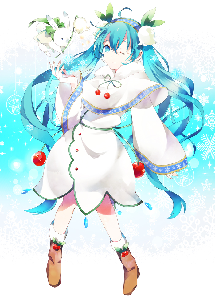 hatsune miku, yuki miku, and rabbit yukine (vocaloid) drawn by kamari_(kama_ri)