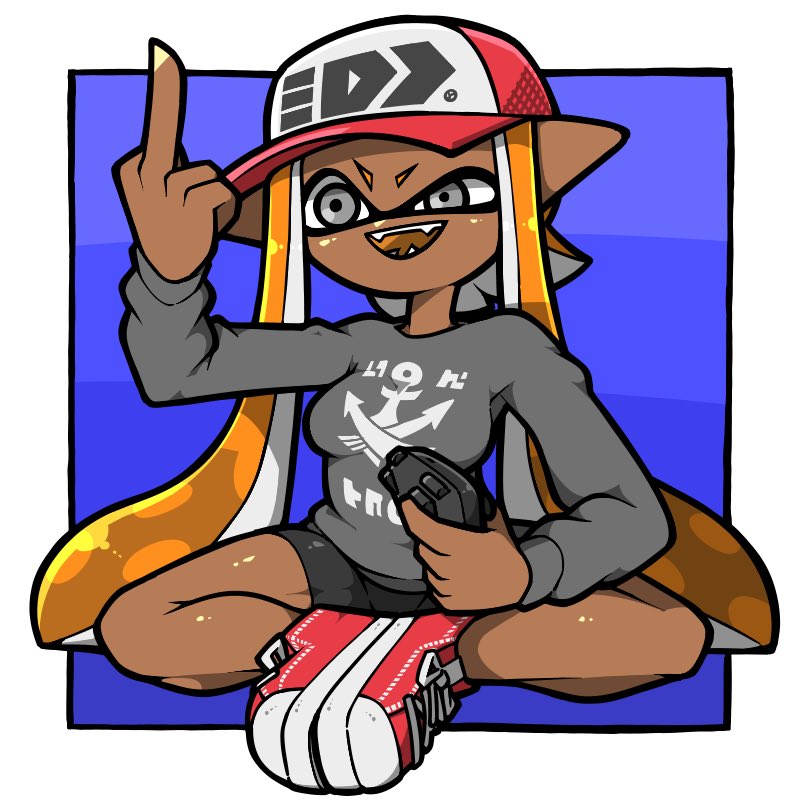 inkling player character and inkling girl (splatoon) drawn by name_omoitukan2