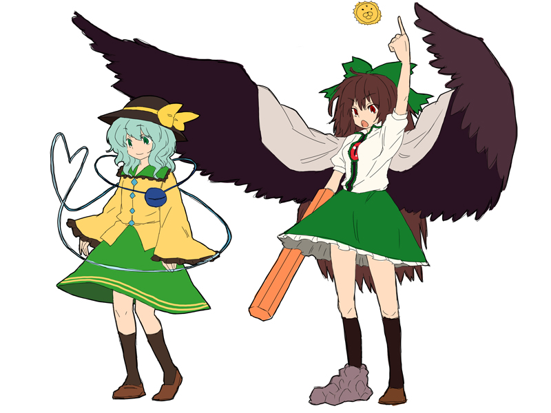 komeiji koishi and reiuji utsuho (touhou) drawn by matsutani
