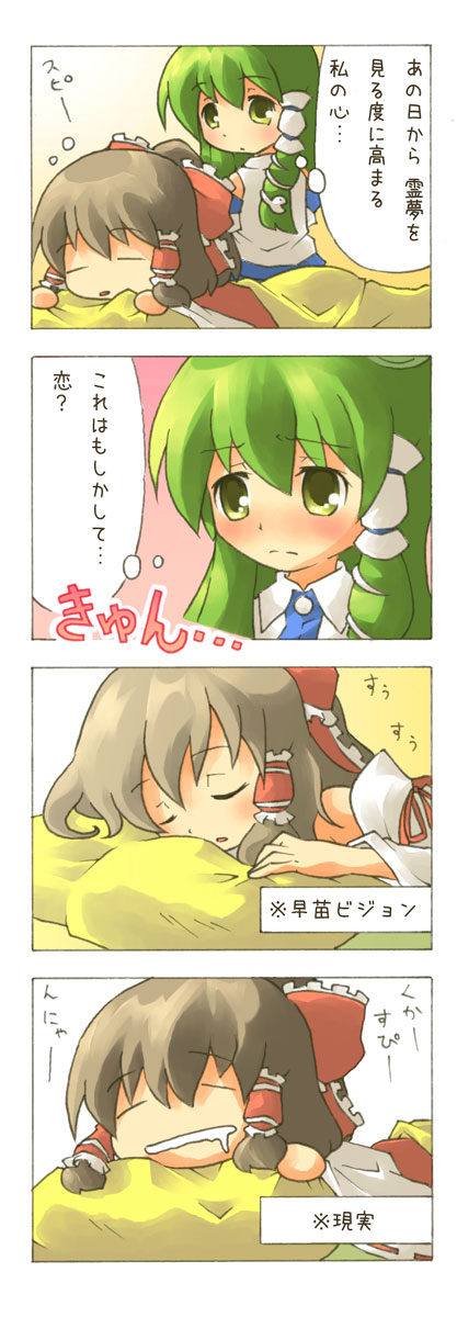 hakurei reimu and kochiya sanae (touhou) drawn by harada_(sansei_rain)