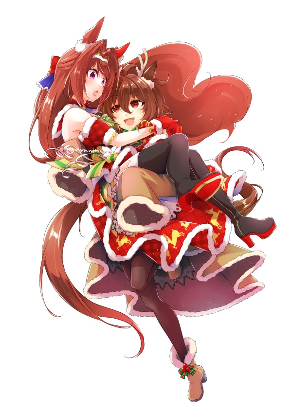 agnes tachyon and daiwa scarlet (umamusume) drawn by chigyo