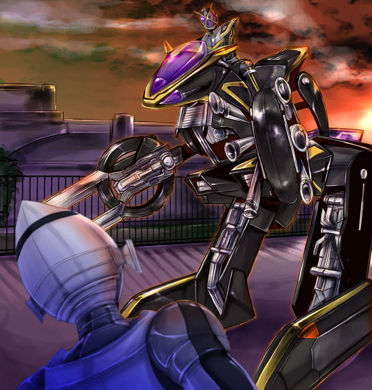 kamen rider fourze, kamen rider kaixa, and side basshar (kamen rider and 2 more) drawn by yk_(waikeee)