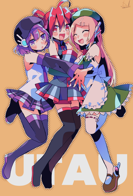 kasane teto, utane uta, and momone momo (utau) drawn by yuusuke-kun