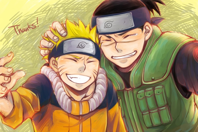 uzumaki naruto and umino iruka (naruto) drawn by toshi_(t-s-h)