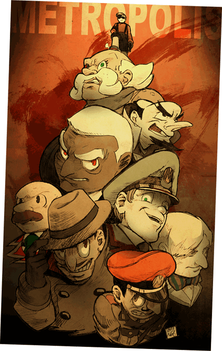 rock, ham egg, acetylene lamp, kusai skunk, marukubi boon, and 4 more (metropolis) drawn by noromi