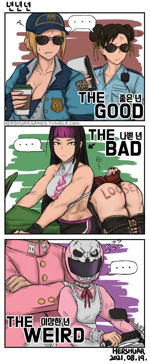 chun-li, cammy white, han juri, kazama akira, lucia morgan, and 1 more (street fighter and 3 more) drawn by hershuar
