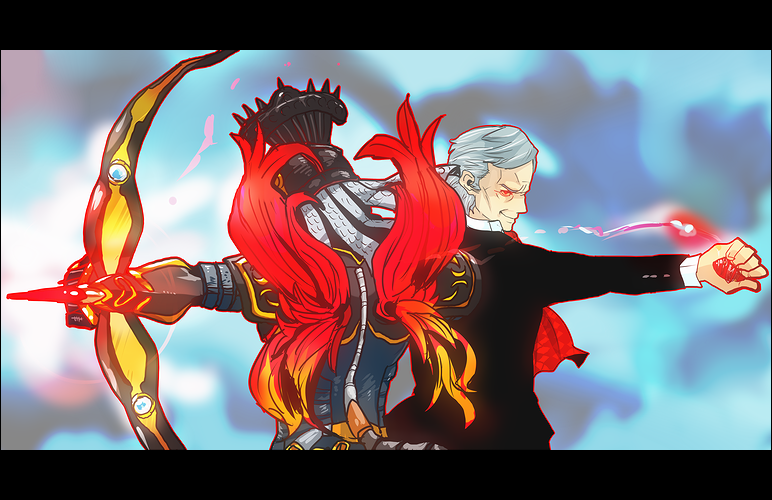 gamou mitsuaki and sagittarius zodiarts (kamen rider and 1 more) drawn by amu_(omoro3bot)