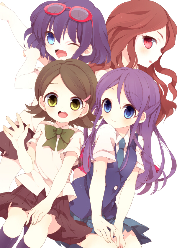 otonashi haruna, raimon natsumi, kudou fuyuka, and kino aki (inazuma eleven) drawn by moriyama_shijimi