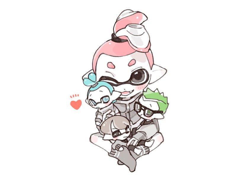 inkling player character and inkling boy (splatoon) drawn by spl8ya