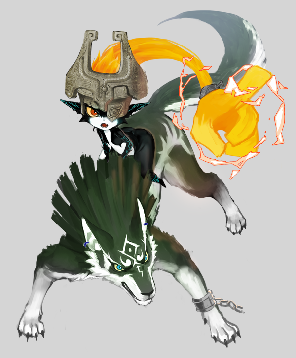 link, midna, and wolf link (the legend of zelda and 1 more) drawn by hakuto_urkss