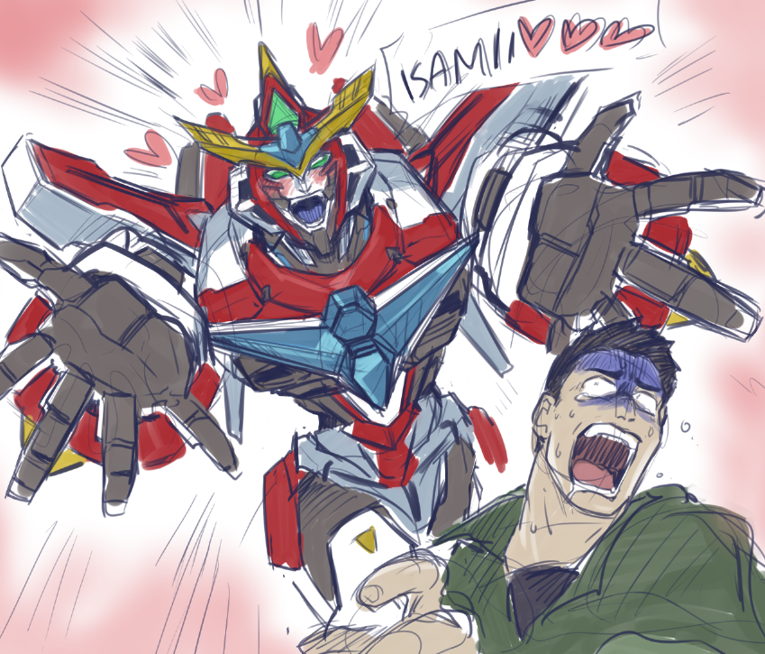 ao isami and bravern (yuuki bakuhatsu bang bravern) drawn by shibiggy