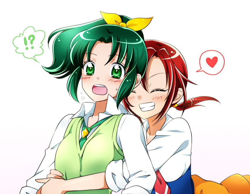 midorikawa nao and hino akane (precure and 1 more) drawn by kagami_chihiro