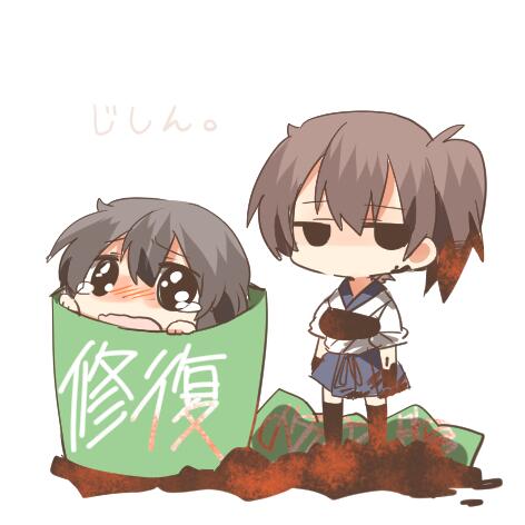 kaga and akagi (kantai collection) drawn by rebecca_(keinelove)