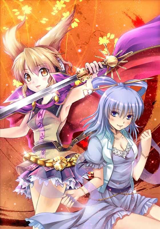 toyosatomimi no miko and kaku seiga (touhou) drawn by izumi_akane
