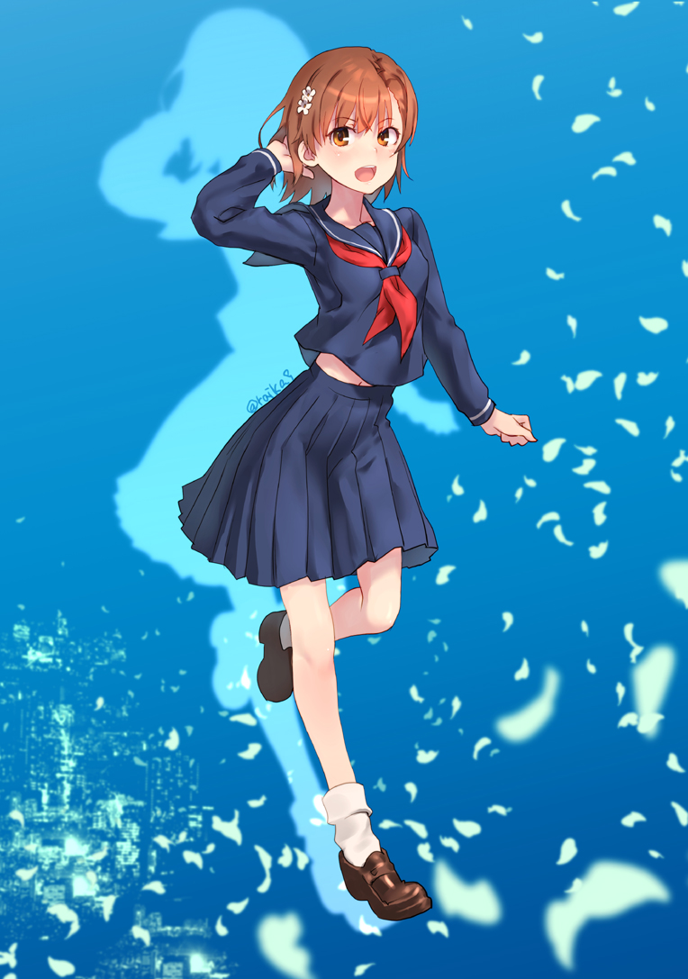 misaka mikoto (toaru majutsu no index and 2 more) drawn by raika9