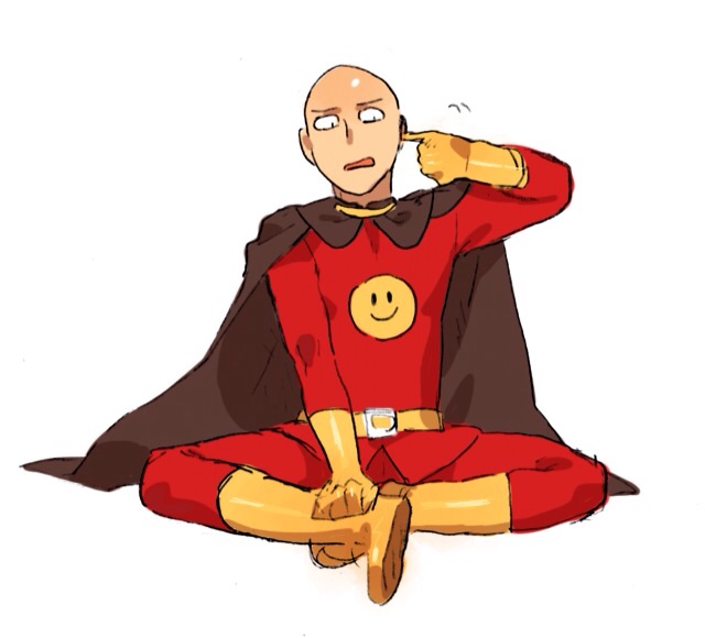 saitama and anpanman (one-punch man and 1 more) drawn by oimo_(14sainobba)