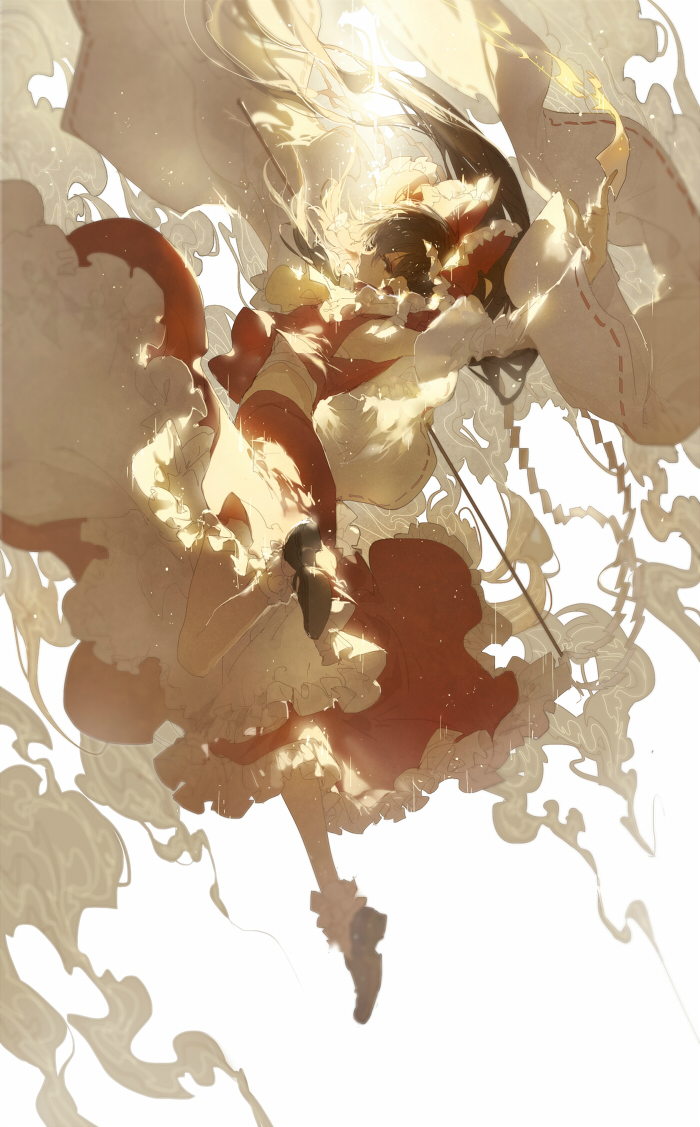 hakurei reimu (touhou) drawn by rella