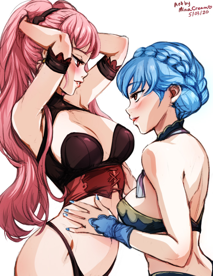 hilda valentine goneril and marianne von edmund (fire emblem and 1 more) drawn by mina_cream