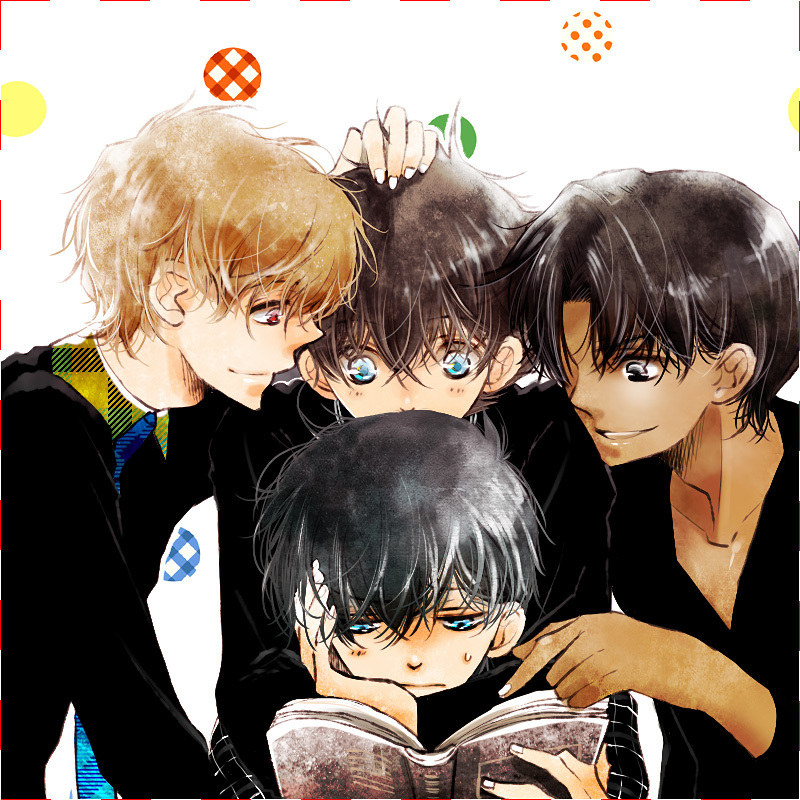 kudou shin'ichi, kuroba kaito, hattori heiji, and hakuba saguru (meitantei conan and 1 more) drawn by tennen_hz
