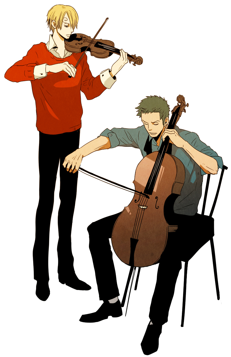 roronoa zoro and sanji (one piece) drawn by hy