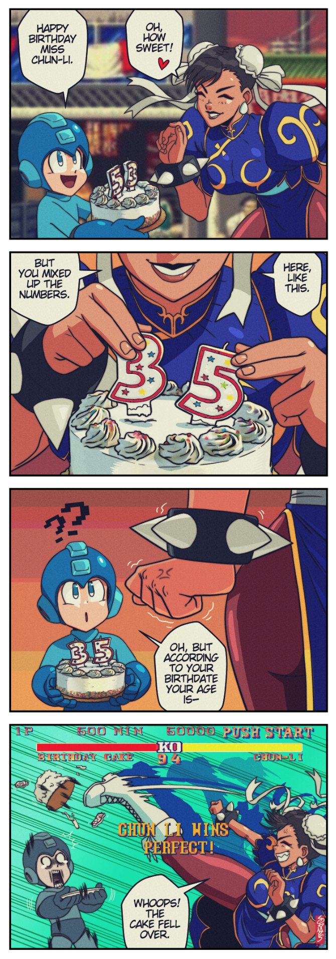 chun-li and mega man (street fighter and 2 more) drawn by ryan_jampole