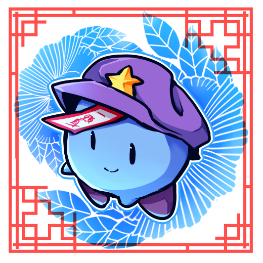 kirby and miyako yoshika (touhou and 1 more) drawn by tama_(soon32281)
