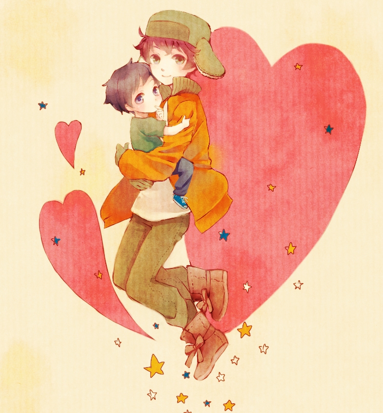 kyle broflovski and ike broflovski (south park) drawn by amu_(m_aa)