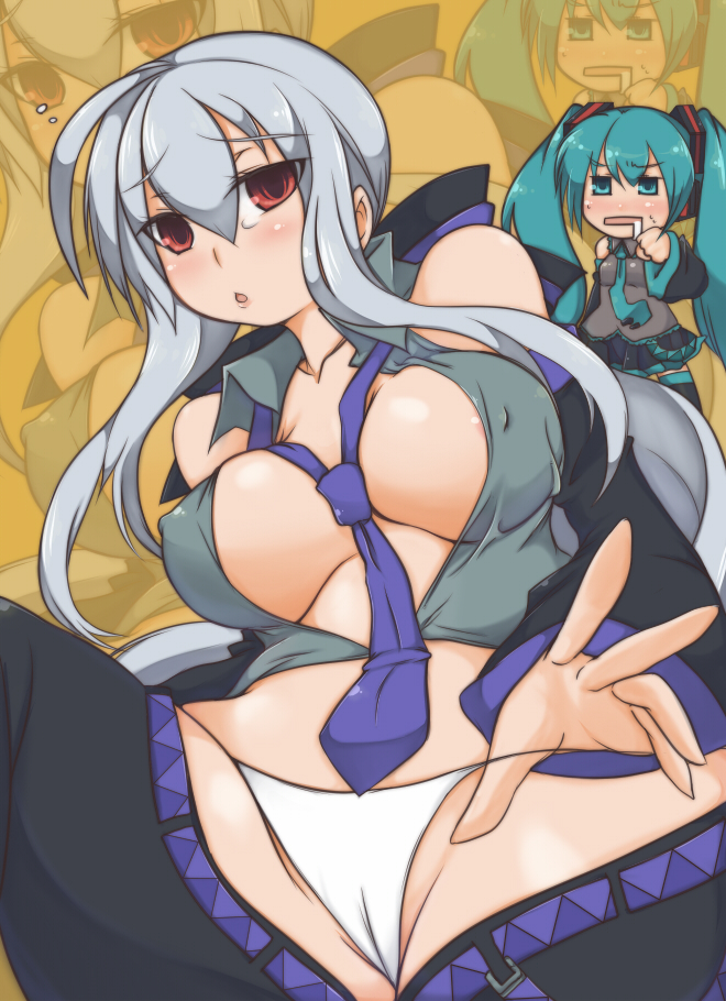 hatsune miku and yowane haku (vocaloid) drawn by niwakaame_(amayadori)