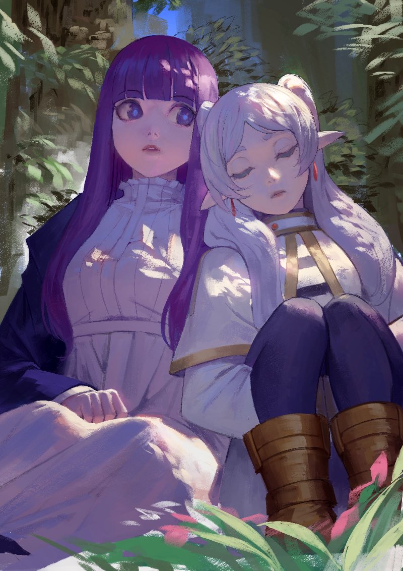 frieren and fern (sousou no frieren) drawn by phamoz