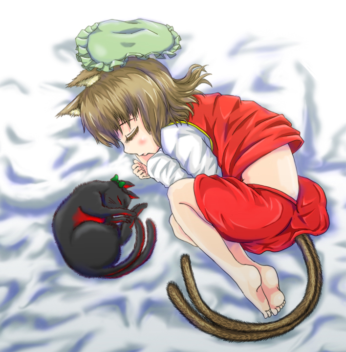 kaenbyou rin and chen (touhou) drawn by hato_(grazie_a_domani_7)