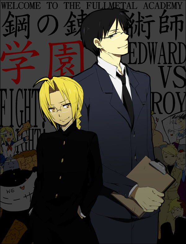 edward elric, alphonse elric, winry rockbell, riza hawkeye, roy mustang, and 1 more (fullmetal alchemist) drawn by kl_(dgzonbi)