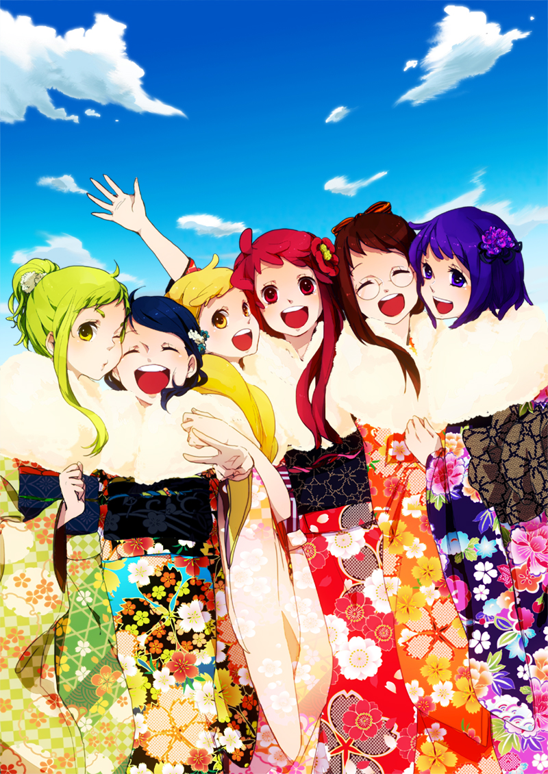 harukaze doremi, segawa onpu, fujiwara hazuki, senoo aiko, makihatayama hana, and 1 more (ojamajo doremi) drawn by tomo_(sjim)