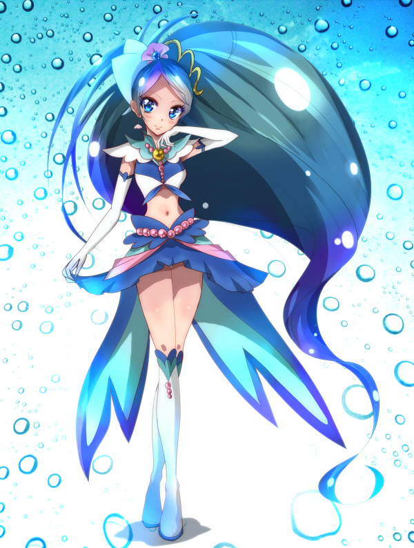 kaidou minami and cure mermaid (precure and 1 more) drawn by haru_(nature_life)