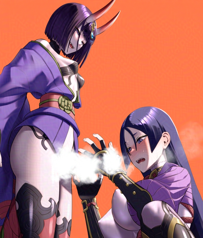 shuten douji and minamoto no raikou (fate and 1 more) drawn by titiduki_(manman-ya)