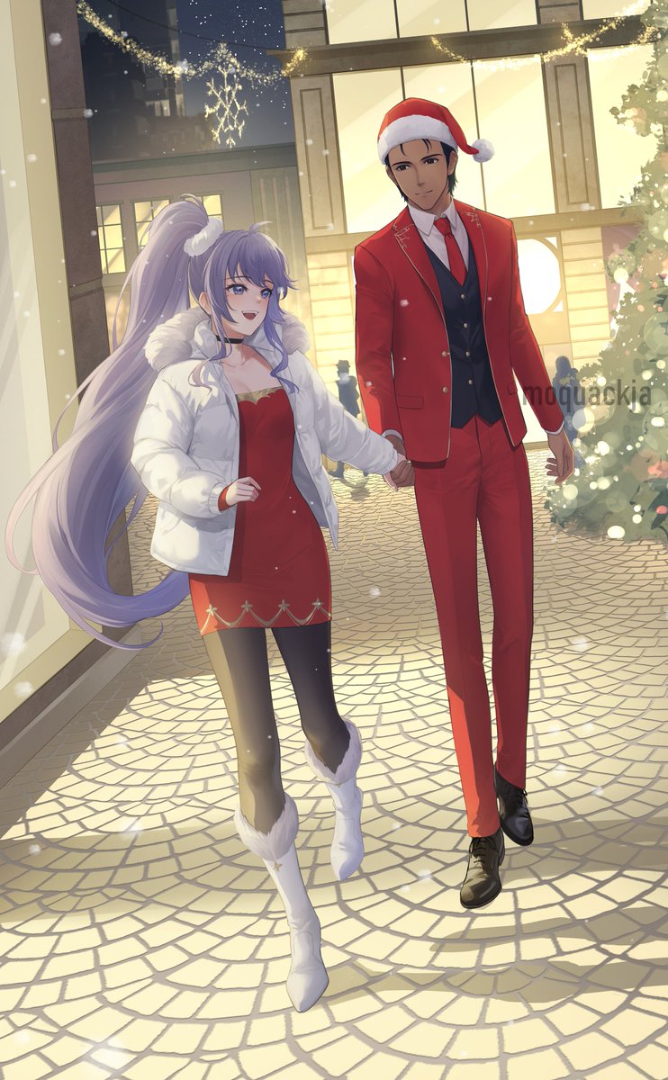 ishtar and reinhardt (fire emblem and 2 more) drawn by moja_(rainpoow)