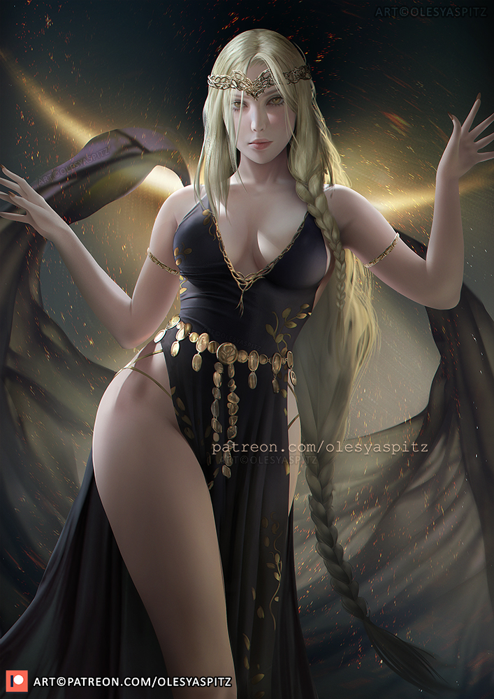 queen marika the eternal (elden ring) drawn by olesyaspitz