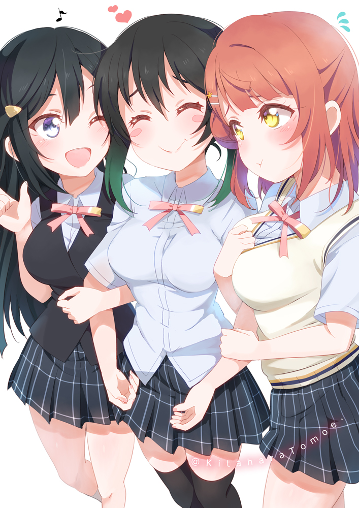 yuki setsuna, uehara ayumu, and takasaki yu (love live! and 1 more) drawn by kitahara_tomoe_(kitahara_koubou)