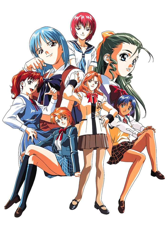 koizumi hitomi, itou saki, kimoto yukari, takeuchi ayumi, terashima marina, and 1 more (zenkoku seifuku bishoujo grand prix) drawn by yamada_masaki