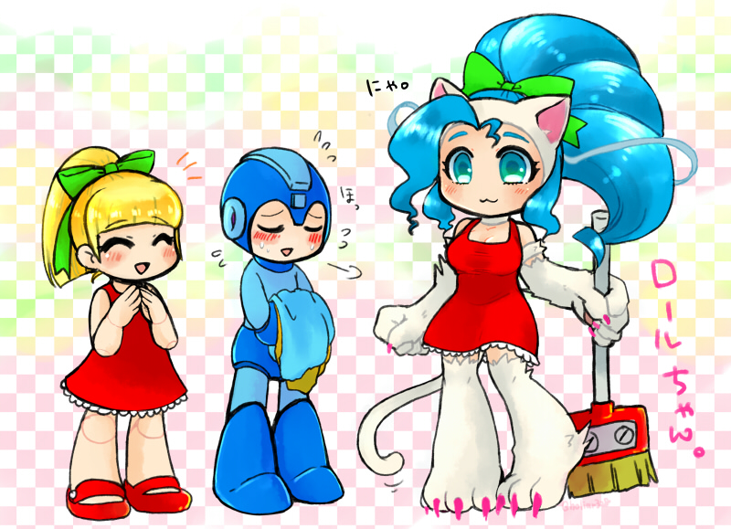 felicia, roll, and mega man (darkstalkers and 2 more) drawn by monokawa_yardock