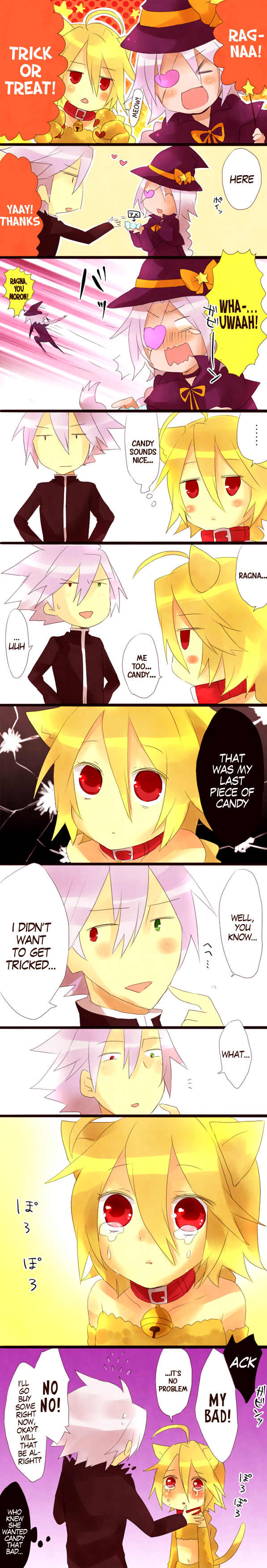 ragna the bloodedge, nu-13, and lambda-11 (blazblue) drawn by yuya_(oshidori)