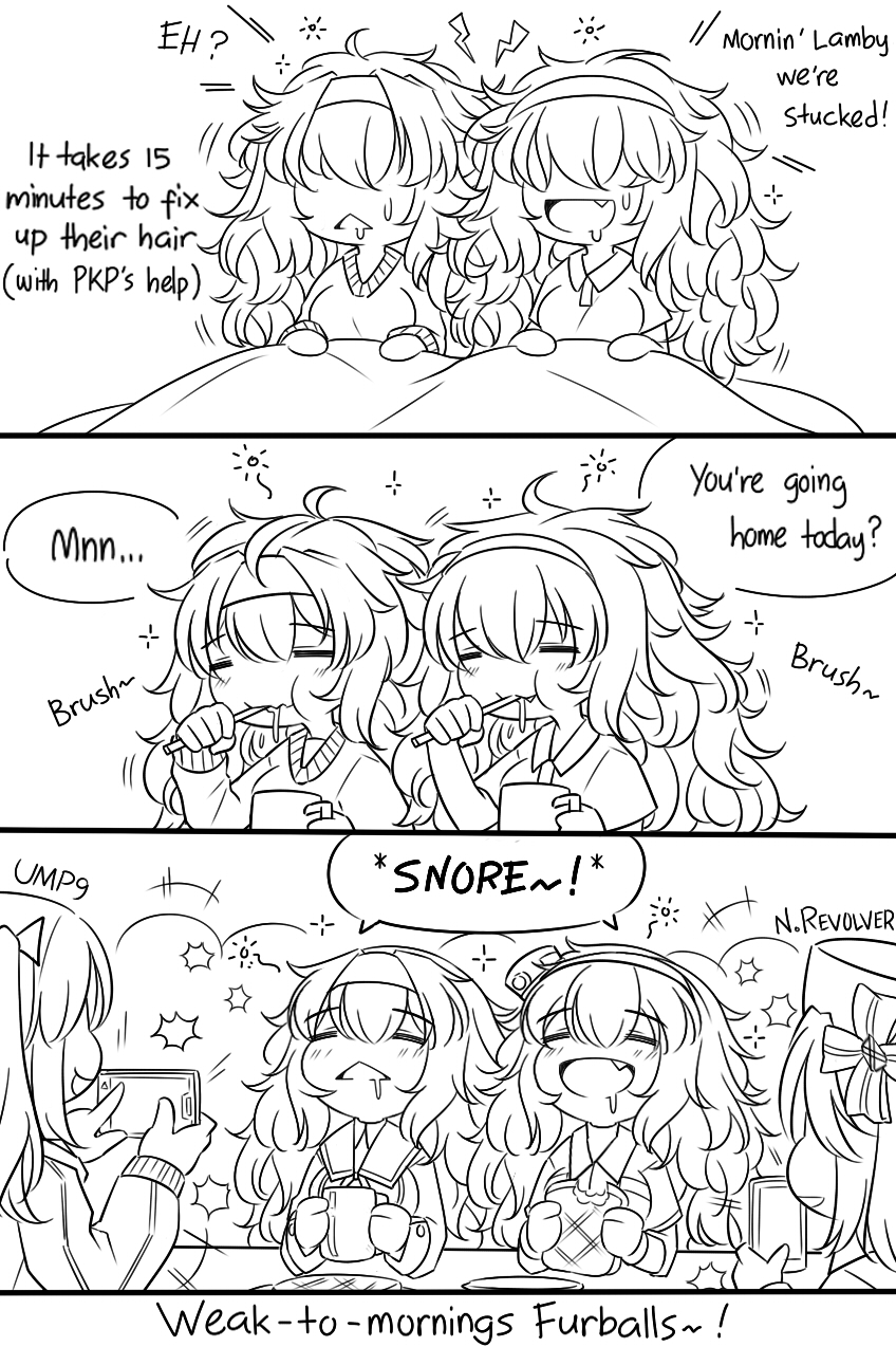 ump9, gambier bay, nagant revolver, and s.a.t.8 (kantai collection and 1 more) drawn by guin_guin