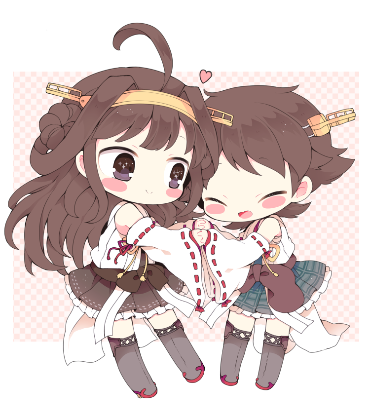 kongou and hiei (kantai collection) drawn by kyou_(nekoneko)