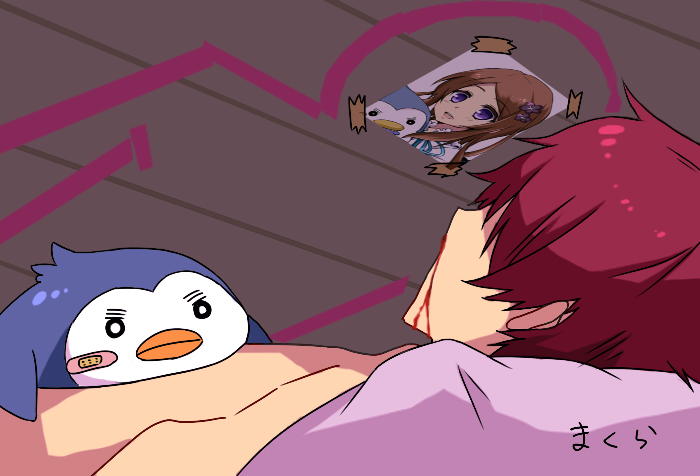 takakura himari, takakura kanba, and penguin 1-gou (mawaru penguindrum) drawn by junk_pan