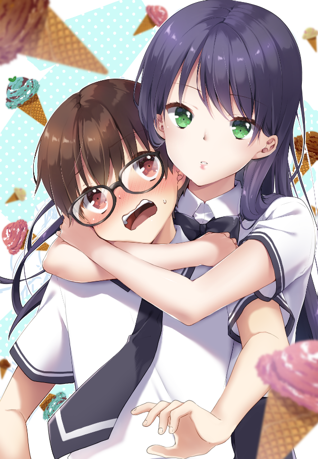 kawai miruku and date kanta (ice cream kanojo) drawn by kuune_rin