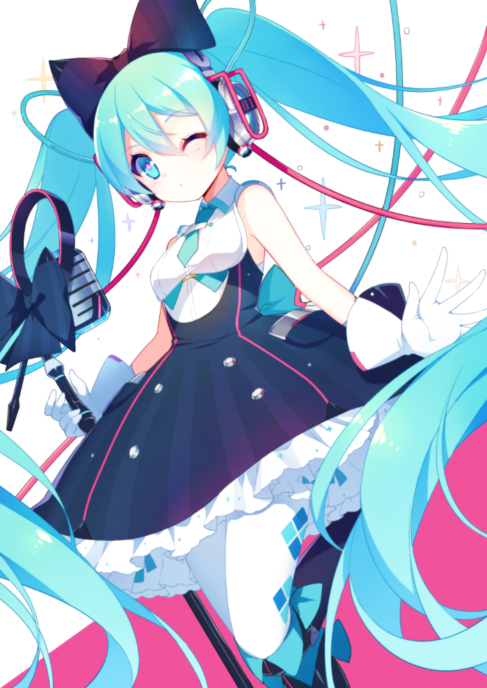 hatsune miku and magical mirai miku (vocaloid and 1 more) drawn by 6_yin