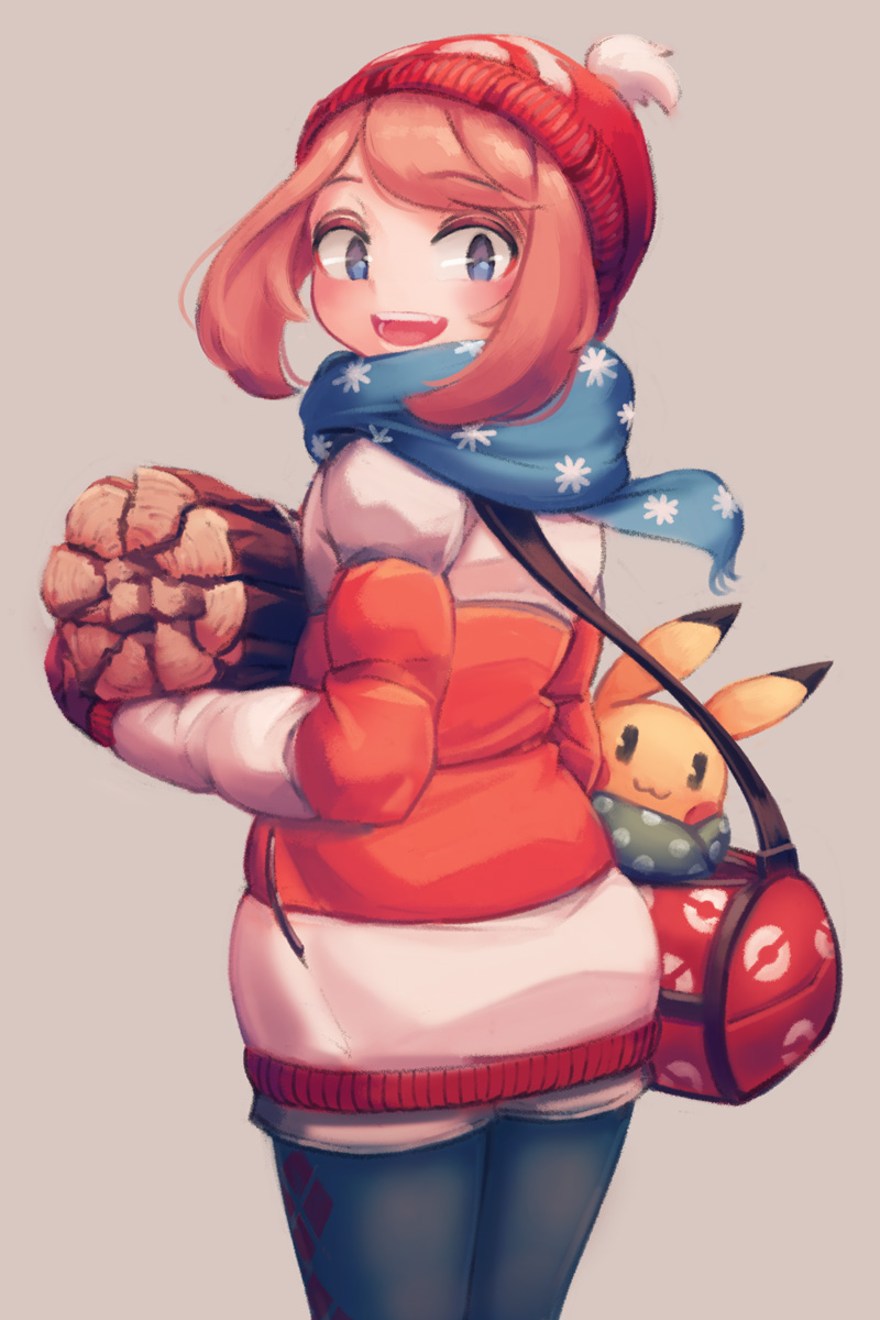 pikachu and may (pokemon and 1 more) drawn by makaroll